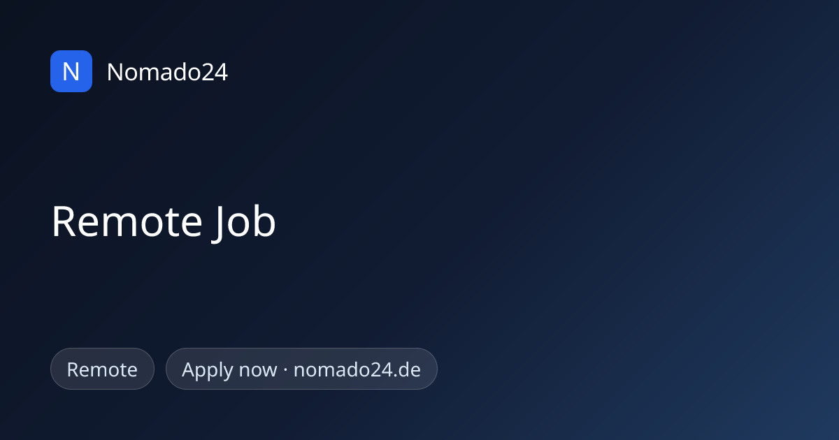 Junior Software Developer, Nagarro | Nomado24